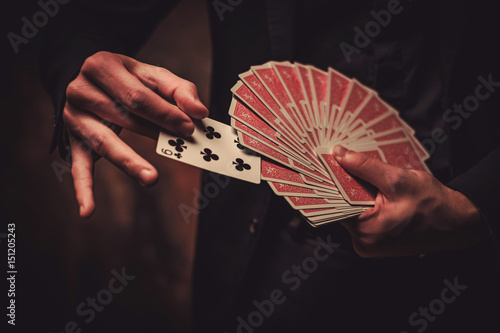 Man showing tricks with cards