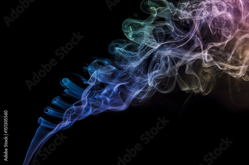 Colored Smoke on a black background