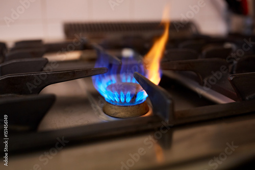 burning gas stove flame