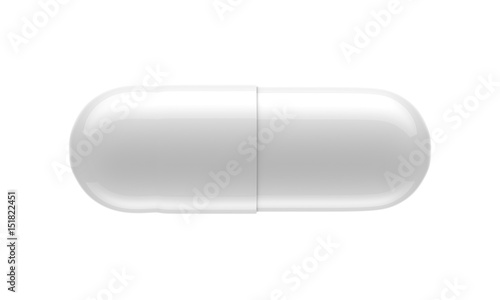 pills capsules isolated on white background, 3D rendering