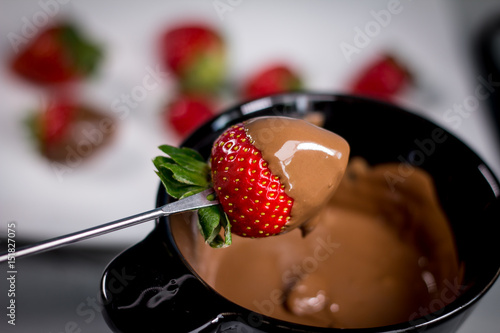 Fresh Strawberry with chocolate fondue