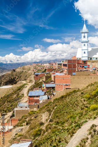 Small church on a hill in La Paz, Bolivia