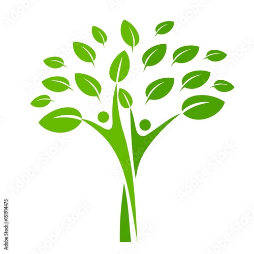 Tree leaf symbol and successful people