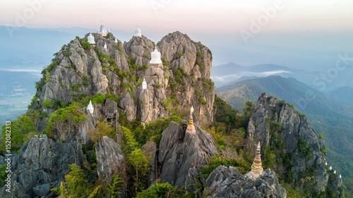 Aerial view on mountain temple