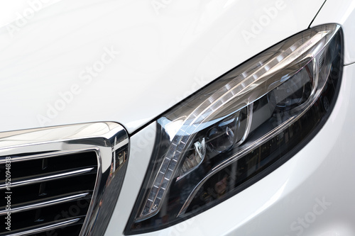 Headlight lamp of new cars,copy space.