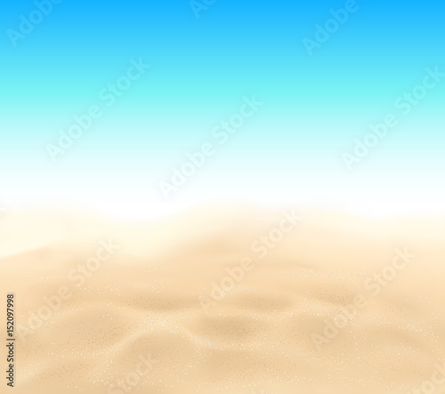 Vector beach sand texture and blue sky background