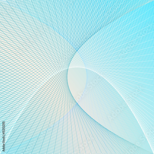 Vector illustration of abstract line pattern. Symmetrical geometrical background in light blue colors.