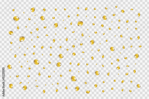Vector set of realistic isolated oil droplets on the transparent background.