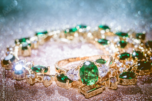 Golden Bracelet with Emerald Filtered