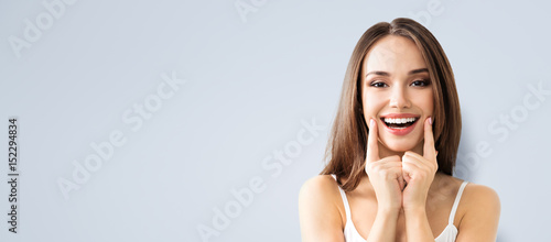 young woman showing smile