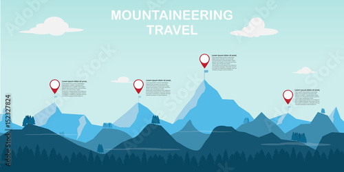 time to mountaineering adventure and travel. vector illustration.