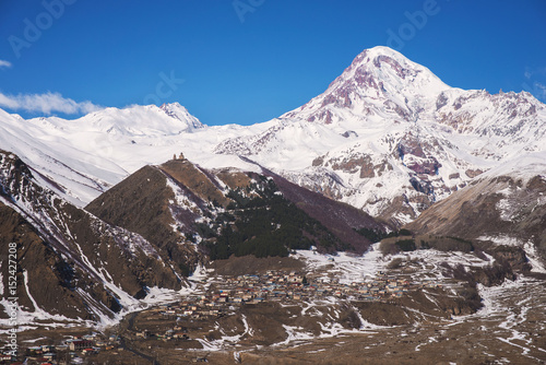 Mount Kazbek and the Church in Georgia