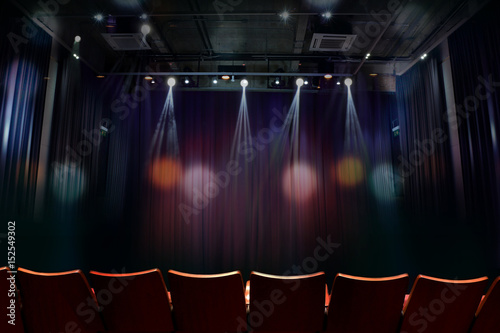 theater before showtime , empty auditorium with seats