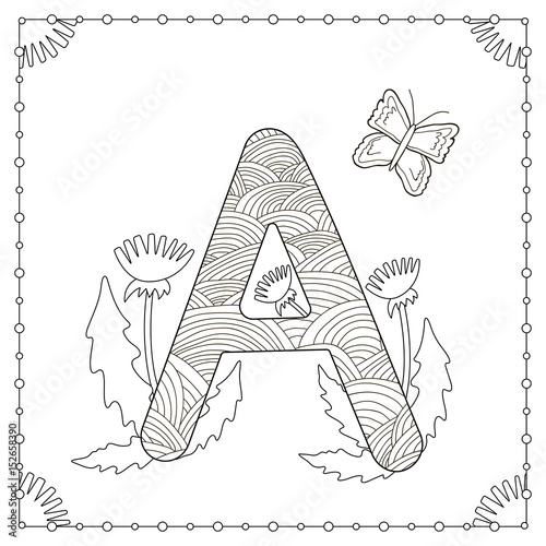 Alphabet coloring page.