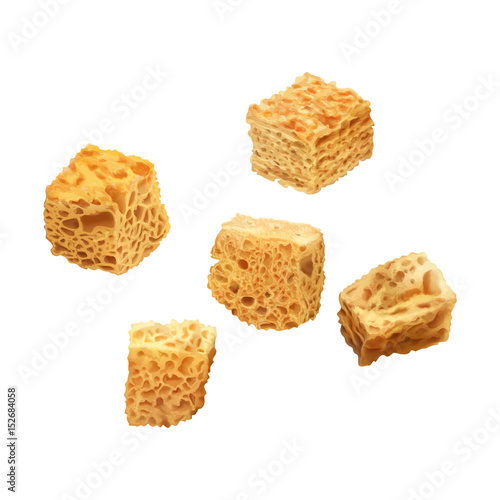 Vector realistic illustration of crispy croutons