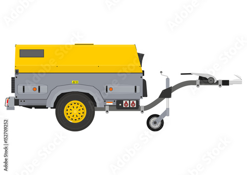 Mobile generator. Side view. Flat vector.