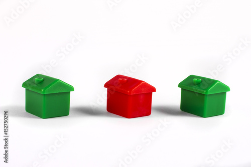 Toy Houses over a White Background