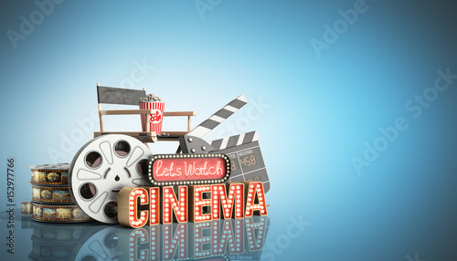 cinema had light concept nave lets watch cinema 3d render on blue