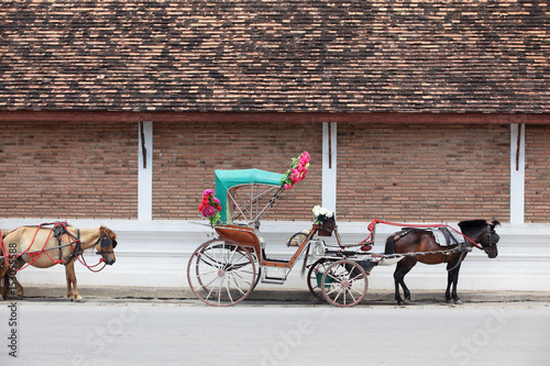tradition horse carriage is a symbol of Lampang province.