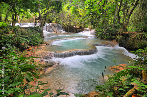 The Kuang Si Falls south of Luang Prabang, Laos