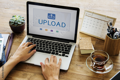 Upload is a file transfer to the internet.