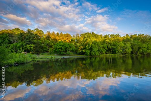 Lake Needwood at sunset, at Upper Rock Creek Park in Derwood, Maryland.