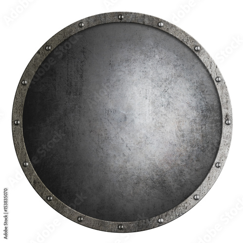 medieval round shield isolated 3d illustration