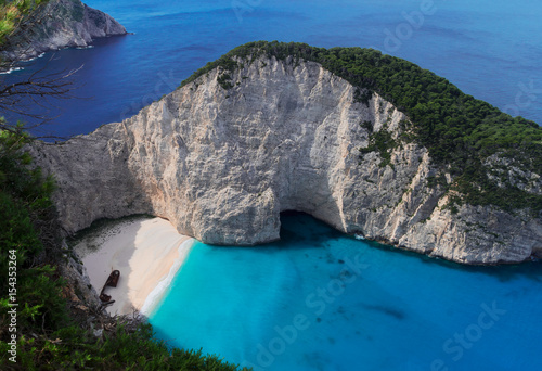 view of Navagio beach, famous lanscape of Zakinthos island, Greece