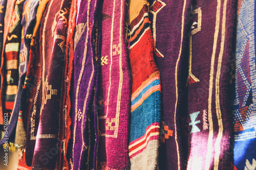 Traditional Arabian Sadu Carpets in a street market