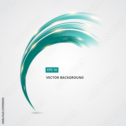abstract green lines curve circle swirl technology vector illustration element