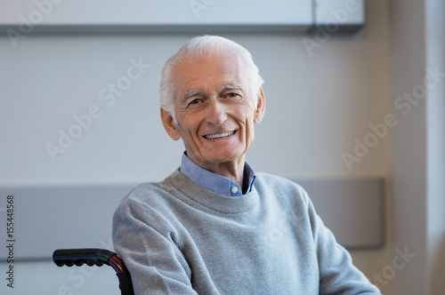 Senior man on wheelchair