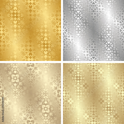 Set of templates of seamless patterns. Vintage style