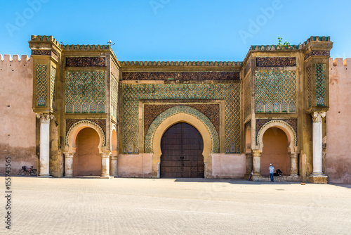Gate Bab El-Mansour at the El Hedim square in Meknes - Morocco