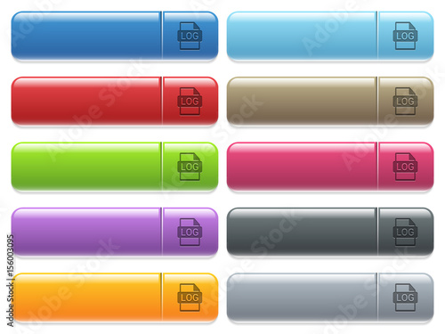 LOG file format icons on color glossy, rectangular menu button