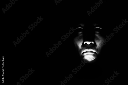 Horror portrait of a scary woman in the dark