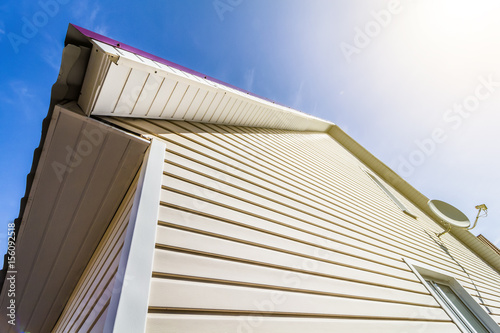 Facade of a private house close up.