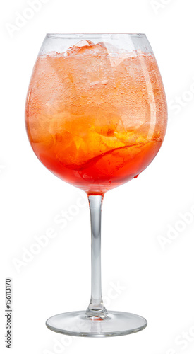 glass of aperol spritz cocktail