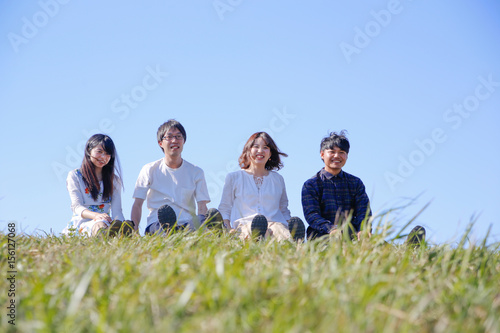 japanese young member outdoor green