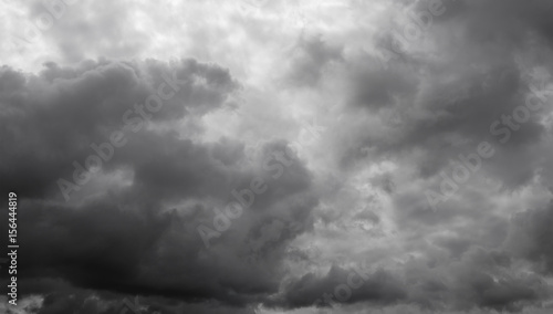 Cloudy overcast sky. Clouds flying over horizon, cloudscape.