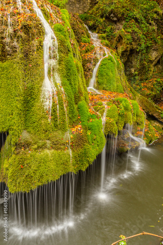 Bigar waterfalls in Romania, and autumn foliage