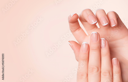 Beautiful woman hands. Spa and manicure concept