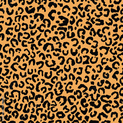 Seamless black and orange fashion leopard animal print vector