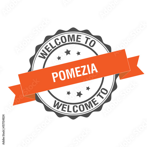 Welcome to Pomezia stamp illustration