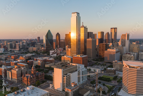 Dallas City Skyline Sunset