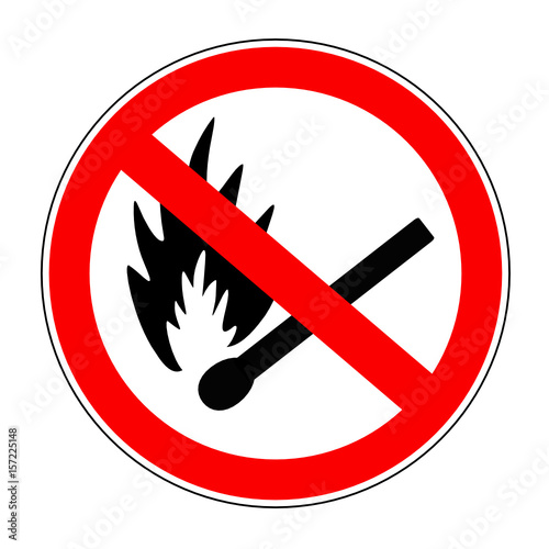 znak zakaz używania ognia