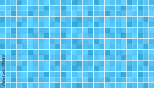 Blue ceramic floor and wall tiles. Abstract vector background. Geometric mosaic texture. Simple seamless pattern for backdrop, advertising, banner, poster, flyer or web