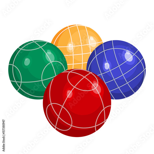 Colorfull bocce balls made of metal or plastic vector