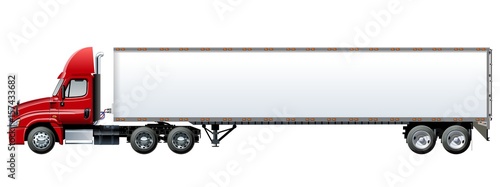 Vector truck template isolated on white