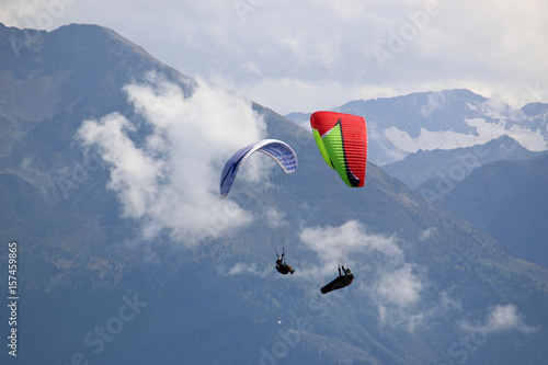 Paragliders in the French Alps