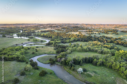 aerial view of Dismal River in Nebraska